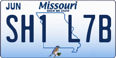 MO license plate SH1L7B