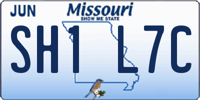 MO license plate SH1L7C