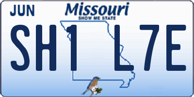 MO license plate SH1L7E
