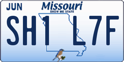 MO license plate SH1L7F