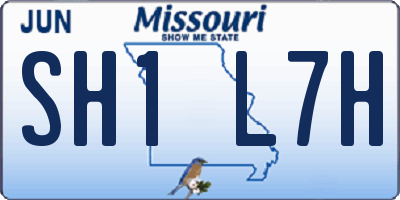 MO license plate SH1L7H