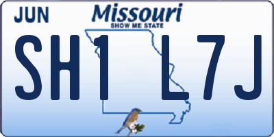 MO license plate SH1L7J