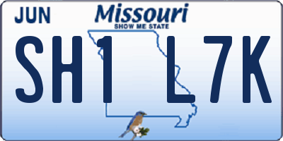 MO license plate SH1L7K