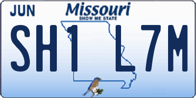 MO license plate SH1L7M