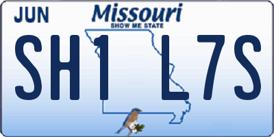 MO license plate SH1L7S