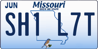 MO license plate SH1L7T