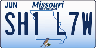 MO license plate SH1L7W