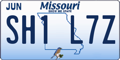 MO license plate SH1L7Z