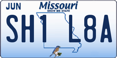 MO license plate SH1L8A