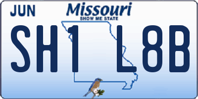 MO license plate SH1L8B