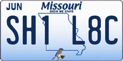 MO license plate SH1L8C