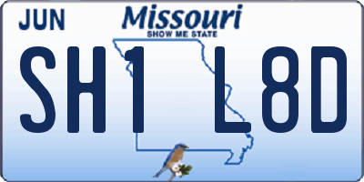 MO license plate SH1L8D