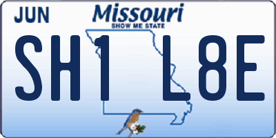 MO license plate SH1L8E