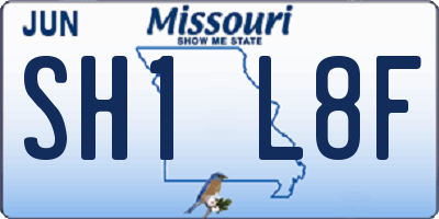 MO license plate SH1L8F
