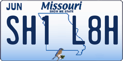 MO license plate SH1L8H