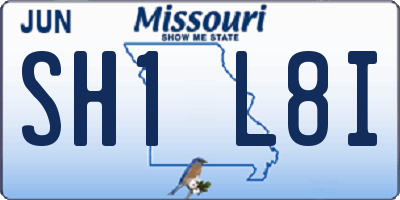 MO license plate SH1L8I