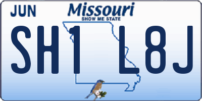 MO license plate SH1L8J