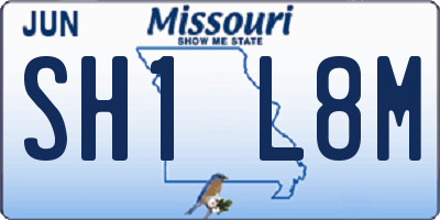 MO license plate SH1L8M