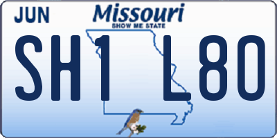 MO license plate SH1L8O