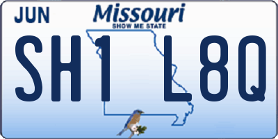 MO license plate SH1L8Q