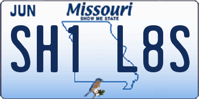 MO license plate SH1L8S