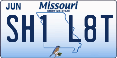MO license plate SH1L8T