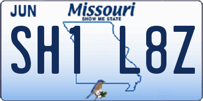 MO license plate SH1L8Z