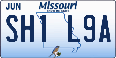 MO license plate SH1L9A