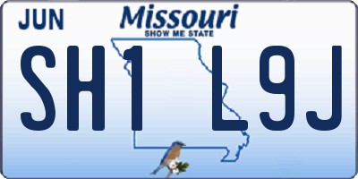 MO license plate SH1L9J