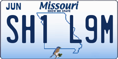 MO license plate SH1L9M