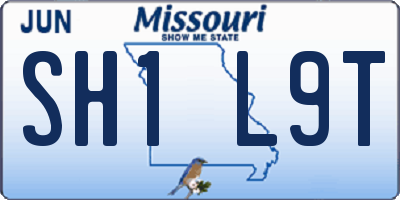 MO license plate SH1L9T