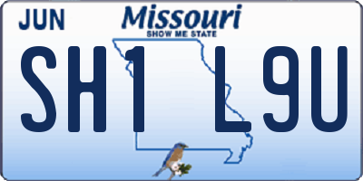 MO license plate SH1L9U