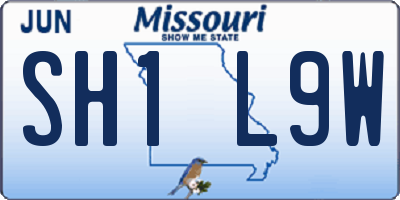 MO license plate SH1L9W