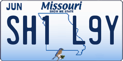 MO license plate SH1L9Y
