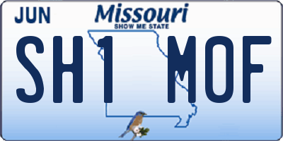 MO license plate SH1M0F