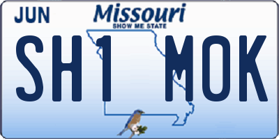 MO license plate SH1M0K