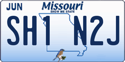 MO license plate SH1N2J