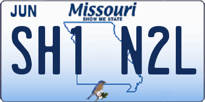 MO license plate SH1N2L