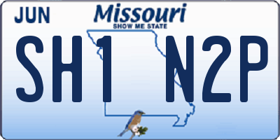 MO license plate SH1N2P
