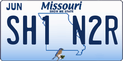 MO license plate SH1N2R