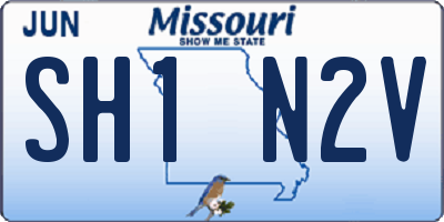 MO license plate SH1N2V