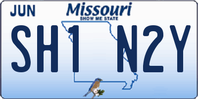 MO license plate SH1N2Y