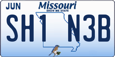 MO license plate SH1N3B