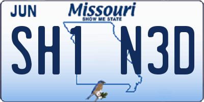 MO license plate SH1N3D