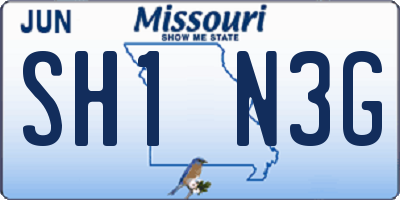 MO license plate SH1N3G