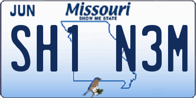 MO license plate SH1N3M