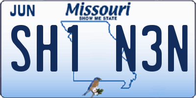 MO license plate SH1N3N