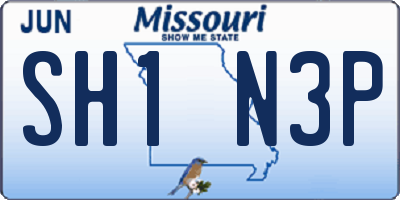 MO license plate SH1N3P