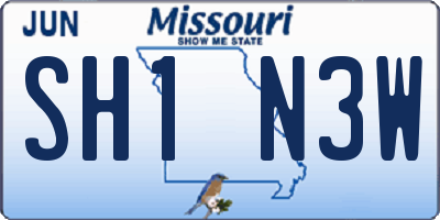 MO license plate SH1N3W