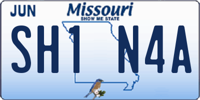 MO license plate SH1N4A